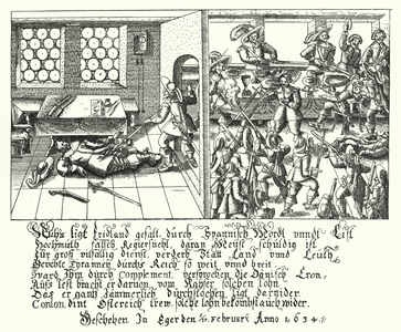 Assassination of Albrecht von Wallenstein, 1634 (engraving)