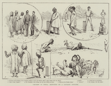 Cricket in India, Sketches by a Cavalry Officer (engraving)