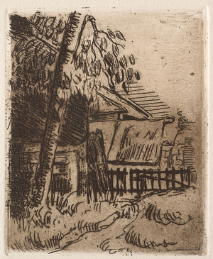 Landscape in Auvers, 1873 (etching on paper)