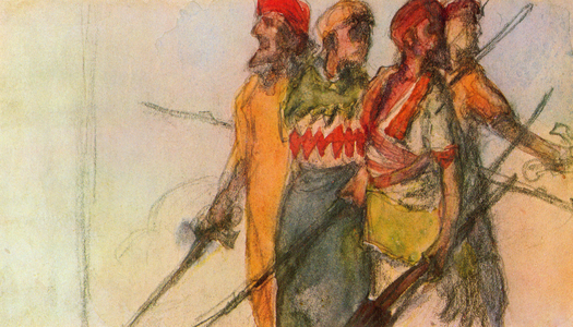 Japan: 'Esquisse', watercolour painting on paper by Shigeru Aoki (1882-1911), c. 1904