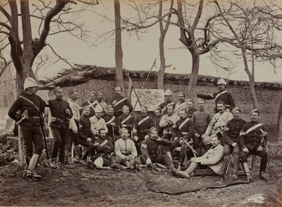 Sergeants of the 9th Lancers, Kabul, 1880 (b/w photo)
