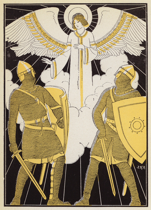 Le Combat de Roland et d'Olivier (colour litho)