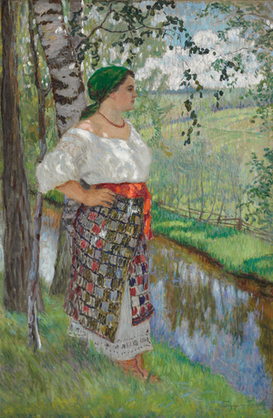 Peasant Woman by a Brook, 1912 (oil on canvas)