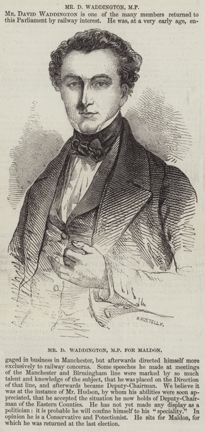 Mr D Waddington, MP for Maldon (engraving)