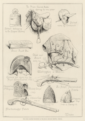 The Royal Military Exhibition at the Royal Military Hospital, Chelsea (engraving)