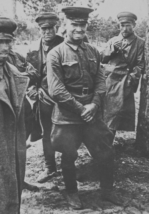 Soviet officers imprisoned 1941 (b/w photo)