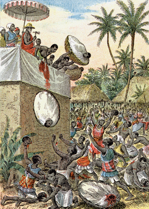 Human sacrifices in Africa, c.1900 (illustration)