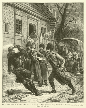 La Deportation En Siberie, Un Drame A Tomsk (engraving)