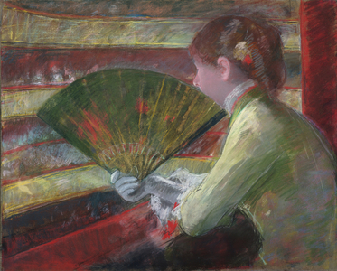 In the Loge, c.1879 (pastel with gold metallic paint on canvas)