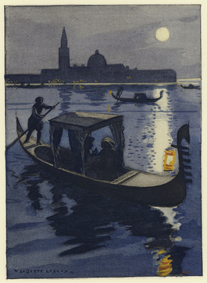 Illustration for memoirs of Casanova (colour litho)
