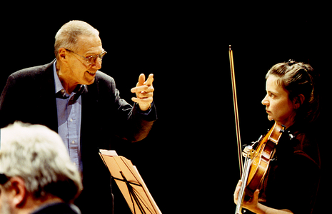 Hungarian composer born in 1926 Paris 2001 - with a musician of l'Ensemble Intercontemporain