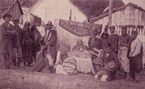 Cremation of a chief's wife (b/w photo)