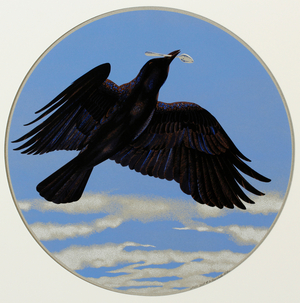 Crow with Silver Spoon, 1972 (serigraph)