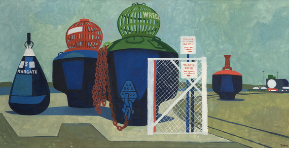 Buoys on Quay (oil on board)