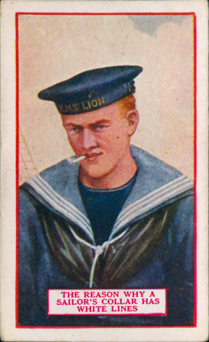 The Reason Why a Sailor's Collar has Three White Lines (colour litho)