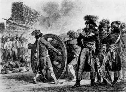 Joseph Fouche (1763-1820) during reprisals gainst Lyon (France) in january 1794, engraving