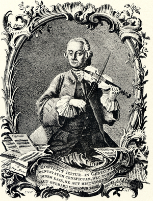 Leopold Mozart playing violin