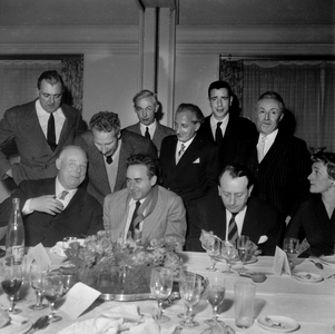 Henri Georges Clouzot, Jean Renoir, Jacques Becker, Andre Malraux ..., France, 1954 (photo)
