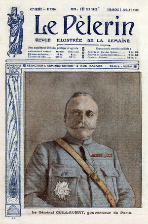 frontpage of french paper "Le Pelerin" july 7, 1918: General Guillaumat governor of Paris