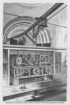 Horology, Working Parts of the Clock at the Royal Exchange, London (engraving)