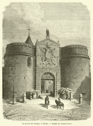 La puerta de Visagra, a Tolede (engraving)