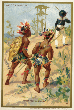 Setting of on a hunt (chromolitho)