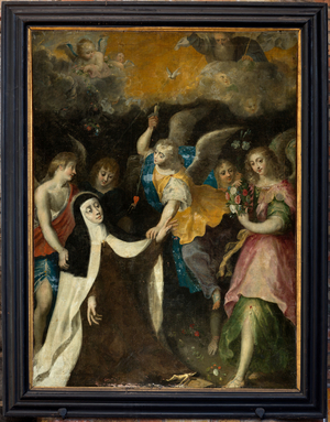 Parish church (Parochiekerk Onze-Lieve-Vrouw Bezoeking). The piercing of Saint Theresa of Avila. Anonymous. 18th century.