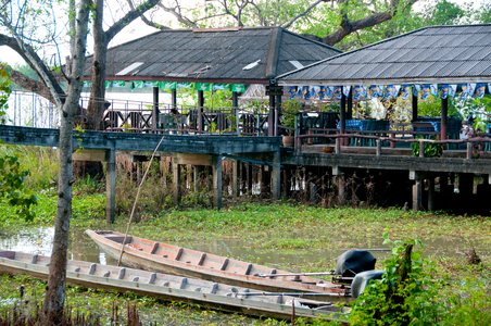 Thailand: Stilted restaurant in the Khu Khut Waterbird Park, Songkhla Province