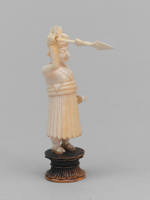 Black pawn, chess piece, India, 1820 circa (ivory)