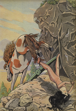 Fredegonde and Brunehaut (colour litho)