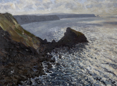 Towards Godrevy, Cornwall, 1995 (oil on board)