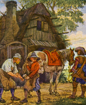 Hufschmied / Farrier (colour litho)