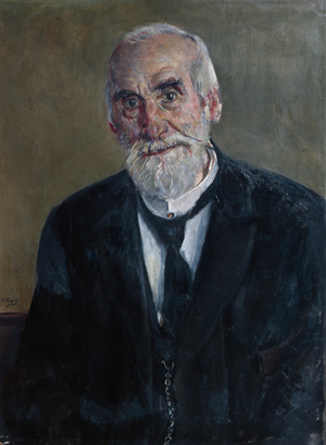 Mikael A Lund (Shopkeeper in Sarpsborg 1831-1914), 1913 (painting)