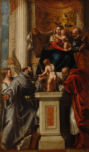 The Holy Family with the Infant John the Baptist and Saints Justina, Francis and Jerome
