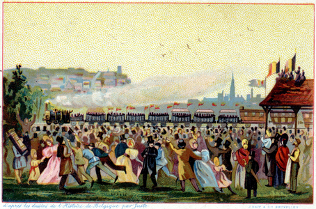inauguration of the first belgian railway (1835)