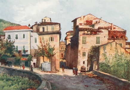 Entrance to Camporosso, West (colour litho)