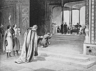 Geoffrey de Langley with Bar Sauma before Arghun Khan, 1288 (litho)