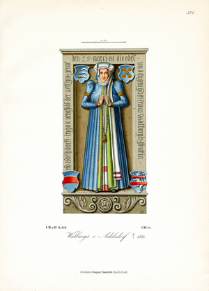Tomb of Walburgis von Adelsdorf (1562) (chromolitho)