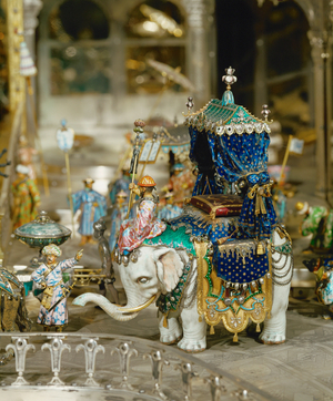 The court at Delhi on the anniversary of the Great Mogul Aureng-Zeb … (gold, silver, enamel, jewels)