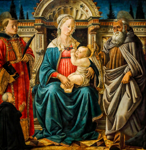 Virgin and Child with saints and Carlo Di Giovanni Casini, 1471 (Tempera an gold on Wood)