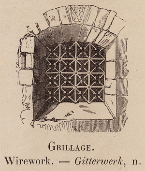 Le Vocabulaire Illustre: Grillage; Wirework; Gitterwerk (engraving)