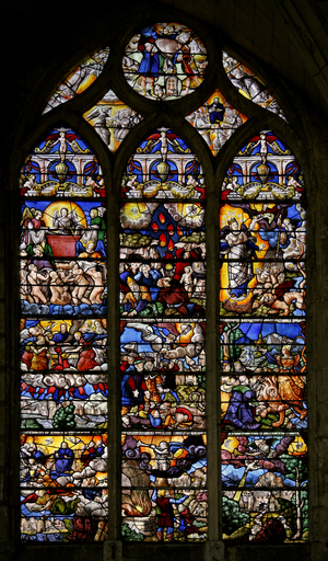 Window w7 depicting St John's Book of the Revelation (stained glass)
