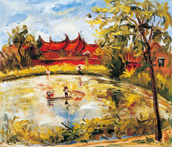 China / Taiwan: 'Taiwan Farmhouse', oil on canvas, Chen Cheng-po / Chen Chengbo (1895-1947), 1932