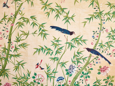 Fragment of wallpaper, late 18th - early 19th century or later (w/c on paper)