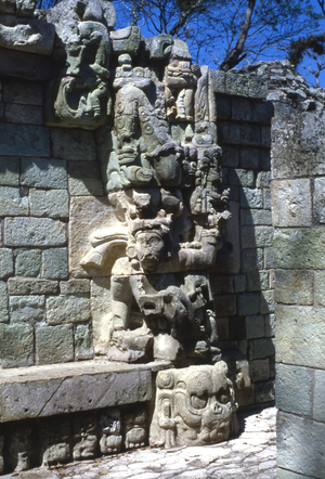 Door to Temple 22, Copan, Honduras, Late Classic Period 600-900 AD (photo)