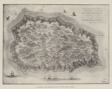 St Helena, the Probable Prison for the Boer Leaders (engraving)