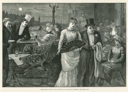 A midsummer night on the terrace of the House of Commons (engraving)