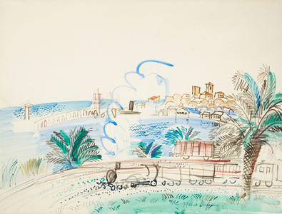 Antibes, the railway, 1926 (gouache and watercolour on paper)