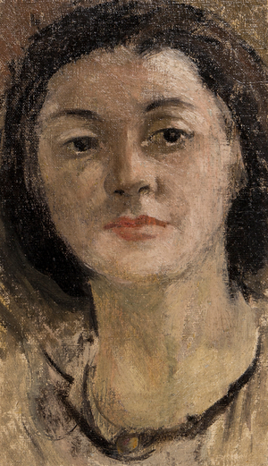 Head of a Girl, c.1934 (oil on canvas laid on card)