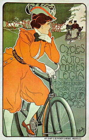 Poster advertising Legia bicycles, Liege, Belgium, 1898